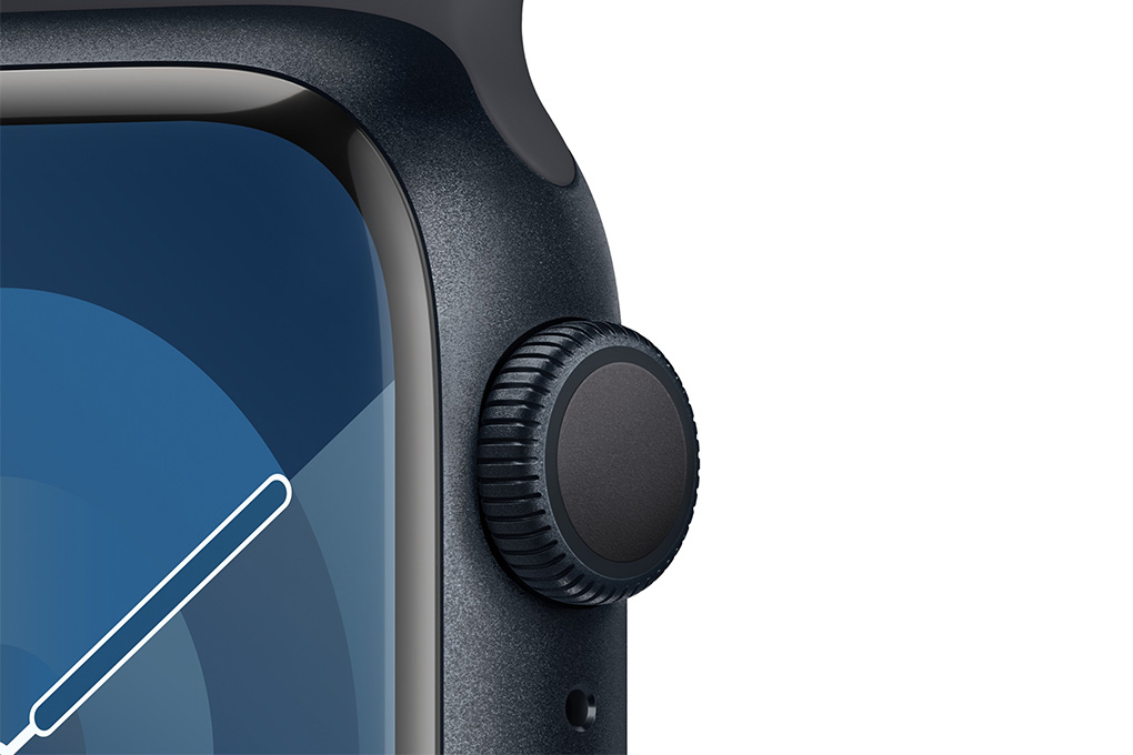 Đồng hồ thông minh Apple Watch Series 9 GPS 45mm viền nhôm dây thể thao size S/M Màu Xanh đen đậm