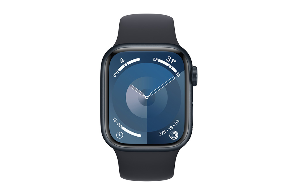 Đồng hồ thông minh Apple Watch Series 9 GPS 45mm viền nhôm dây thể thao size S/M Màu Xanh đen đậm