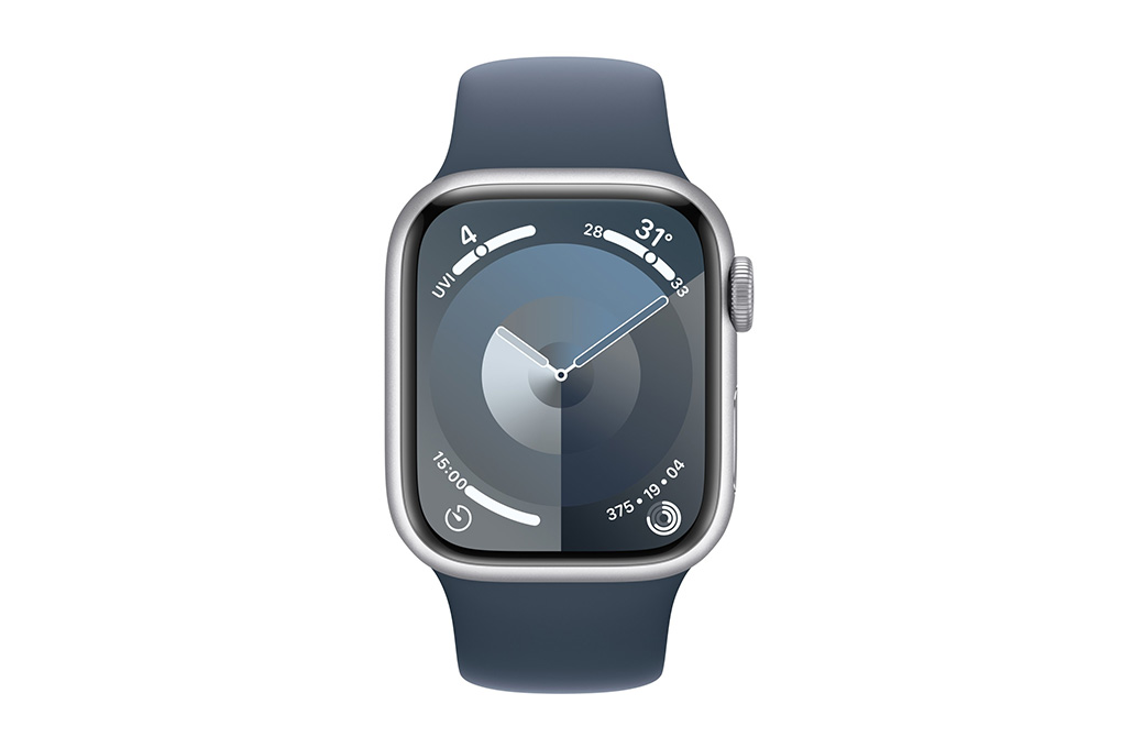 Đồng hồ thông minh Apple Watch Series 9 GPS 45mm viền nhôm dây thể thao size S/M Màu Bạc