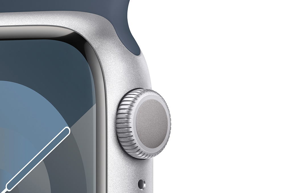 Đồng hồ thông minh Apple Watch Series 9 GPS 45mm viền nhôm dây thể thao size S/M Màu Bạc