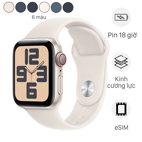 Apple Watch SE 2 GPS + Cellular 40mm viền nhôm dây thể thao