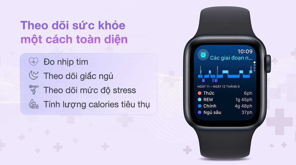 Khi đeo Apple Watch SE 2 40mm trên cổ tay, cảm biến nhịp tim quang học thế hệ 2 sẽ đo nhịp tim của bạn