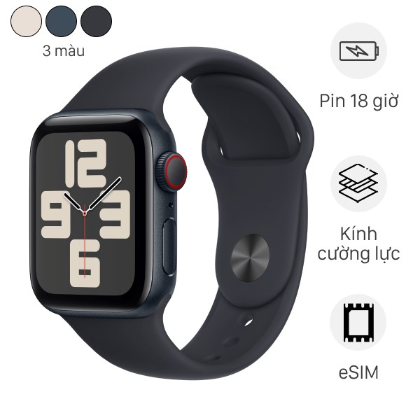 Apple Watch SE 2 GPS + Cellular 44mm viền nhôm dây thể thao size S/M