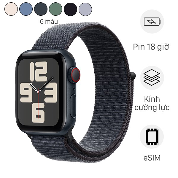 Apple Watch SE 2 GPS + Cellular 44mm viền nhôm dây vải