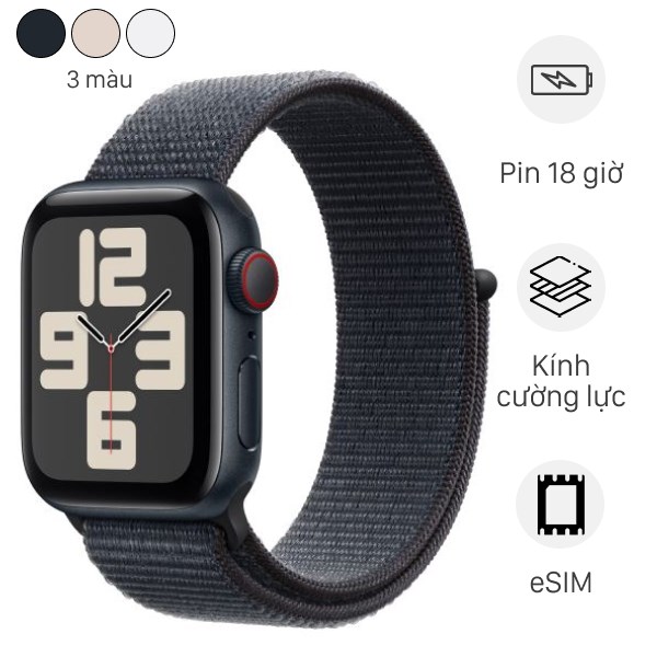 Đồng hồ thông minh Apple Watch SE 2 GPS + Cellular 44mm viền nhôm dây vải