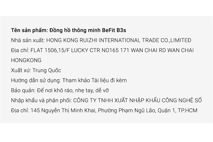 Đồng hồ thông minh BeFit B3s 44mm Màu Đen