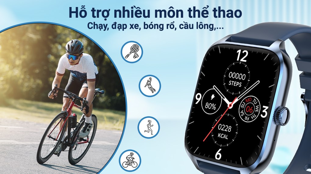 Đồng hồ thông minh Zwatch Z6 44mm Xanh dương