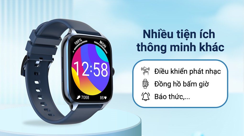 Đồng hồ thông minh Zwatch Z6 44mm Xanh dương