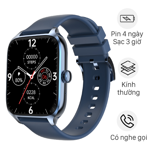 Đồng hồ thông minh Zwatch Z6 44mm Xanh dương