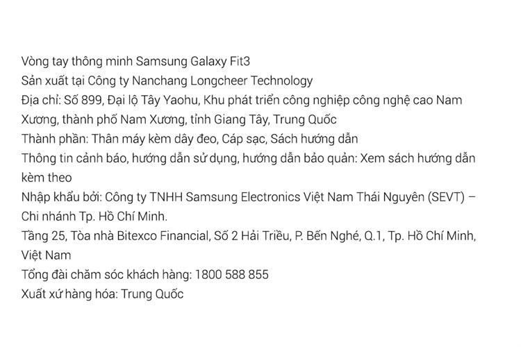 Vòng tay thông minh Samsung Galaxy Fit3 Màu Đen - Xám