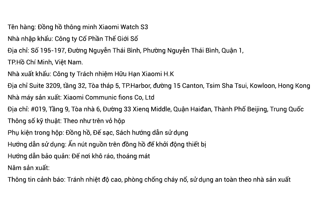 Xiaomi Watch S3 47mm dây silicone Màu Bạc