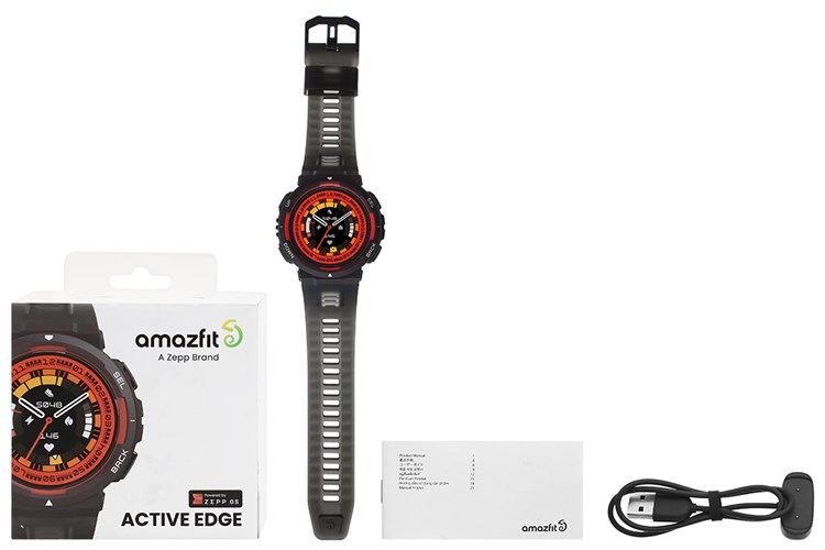 Amazfit Active Edge 46.6mm dây silicone Màu Đen