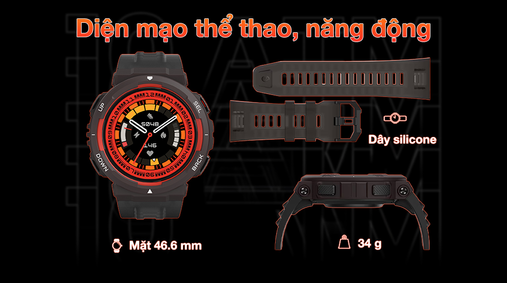 Đồng hồ thông minh Amazfit Active Edge 46mm - Kiểu dáng hiện đại