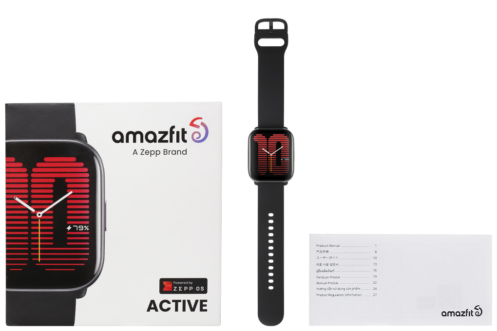 Amazfit Active 42.3mm dây silicone Màu Đen