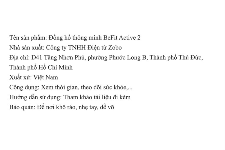 BeFit Active 2 42mm dây silicone Màu Đen