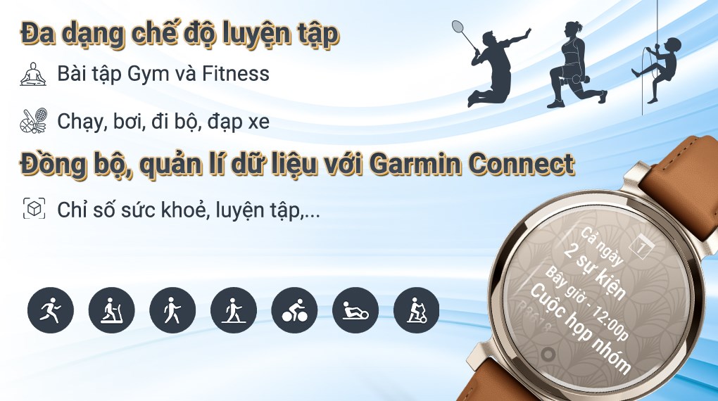 Garmin Lily 2 Classic 34mm dây da