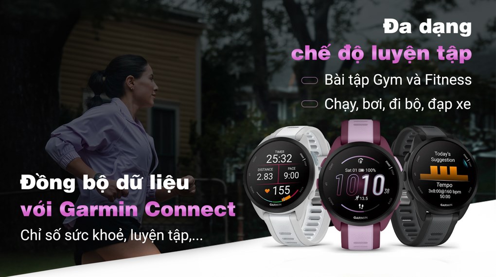 Garmin Forerunner 165 Music 43mm dây silicone
