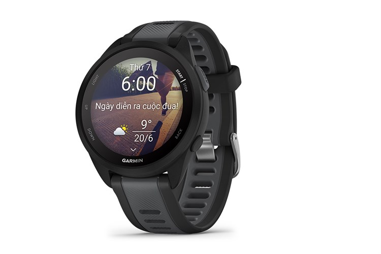 Garmin Forerunner 165 Music 43mm dây silicone Màu Đen
