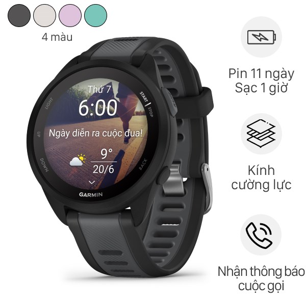 Đồng Hồ Thông Minh Garmin Forerunner 165 Music 43Mm