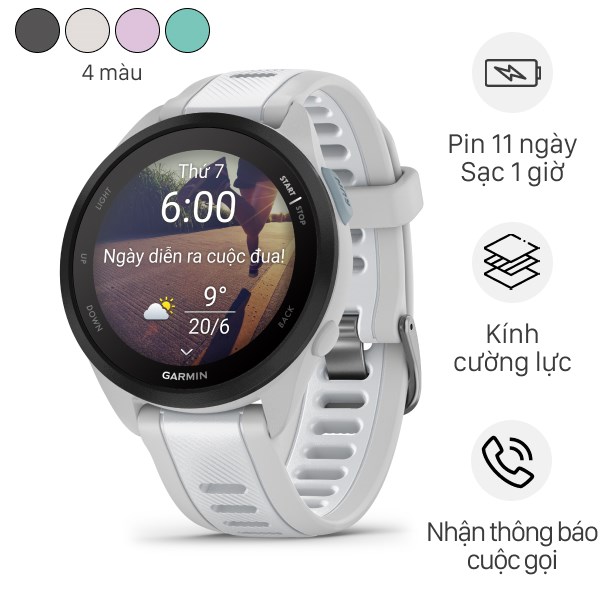 Garmin Forerunner 165 Music 43mm dây silicone