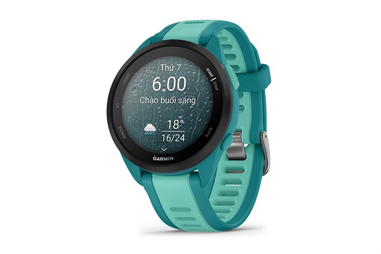Garmin Forerunner 165 Music 43mm dây silicone Màu Xanh ngọc