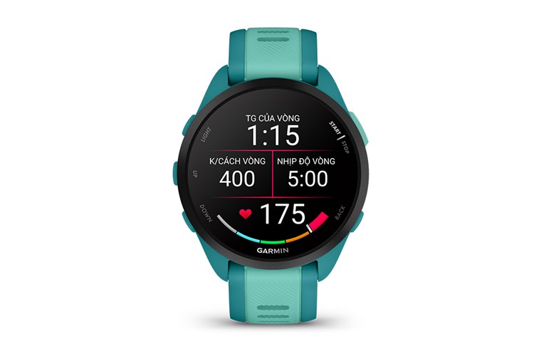 Garmin Forerunner 165 Music 43mm dây silicone Màu Xanh ngọc