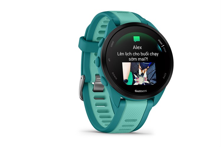 Garmin Forerunner 165 Music 43mm dây silicone Màu Xanh ngọc