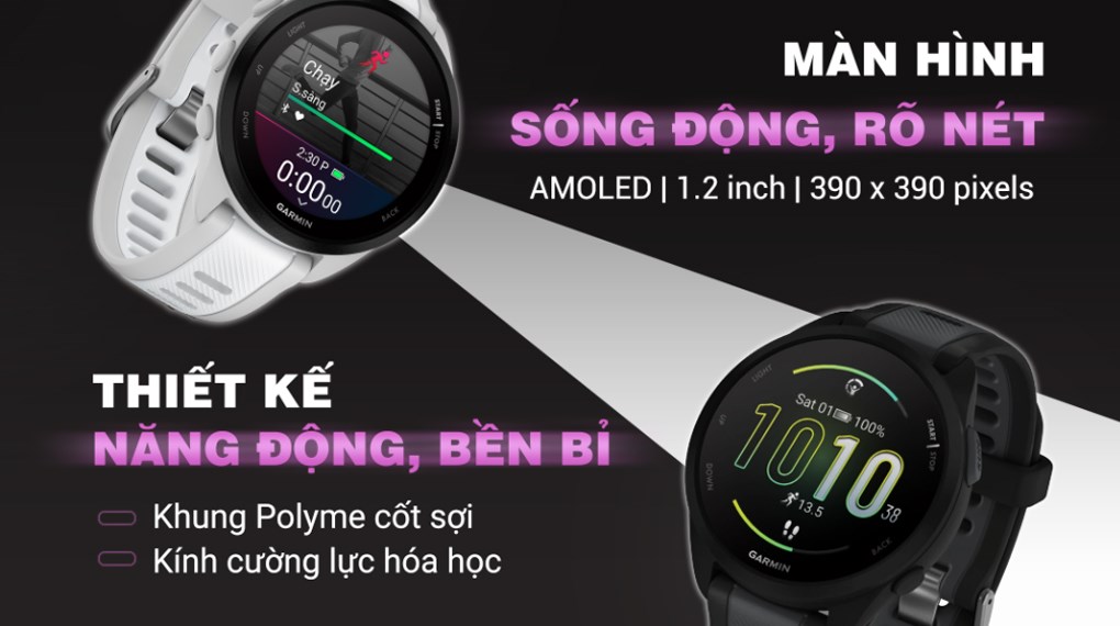 Garmin Forerunner 165 43mm dây silicone