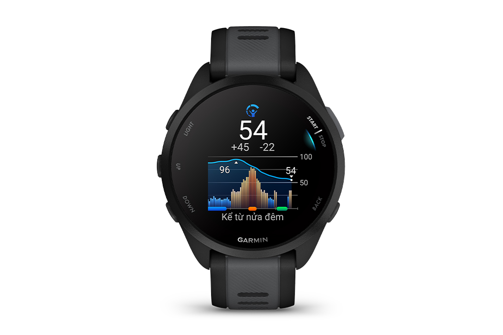 Garmin Forerunner 165 43mm dây silicone Màu Đen