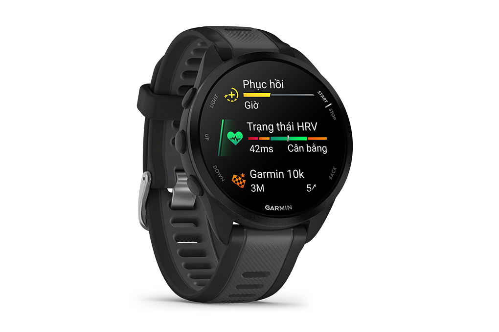 Garmin Forerunner 165 43mm dây silicone Màu Đen
