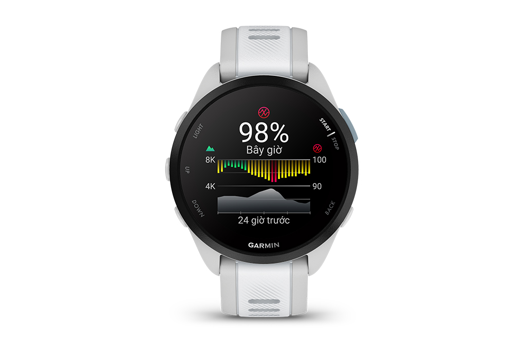 Garmin Forerunner 165 43mm dây silicone Màu Xám nhạt