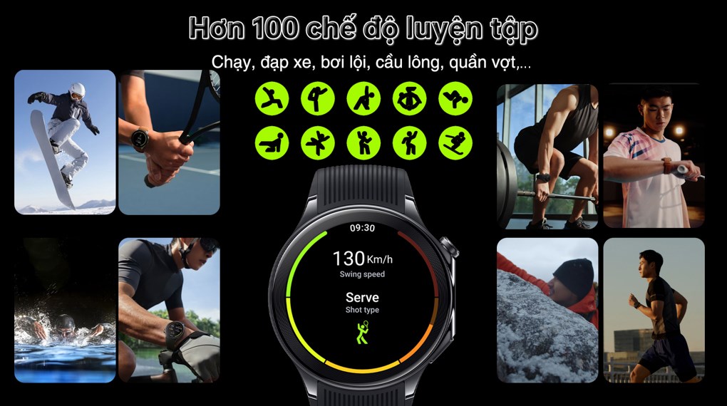 Đồng hồ thông minh Oppo Watch X được tích hợp sẵn hơn 100 chế độ thể thao từ cơ bản đến chuyên nghiệp, đáp ứng nhu cầu luyện tập đa dạng của bạn