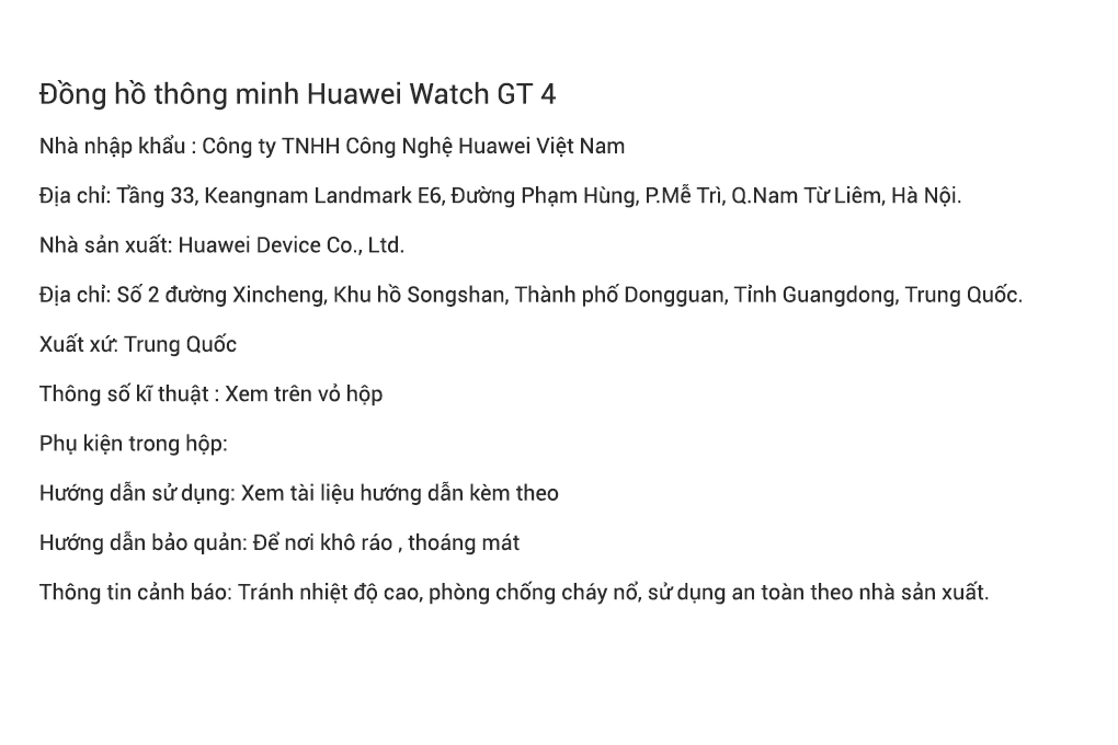 Đồng hồ thông minh Huawei Watch GT 4 41mm Màu Trắng