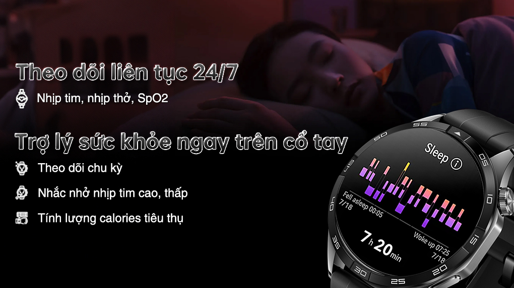 Huawei Watch GT 4 46mm dây cao su - Sức khỏe 