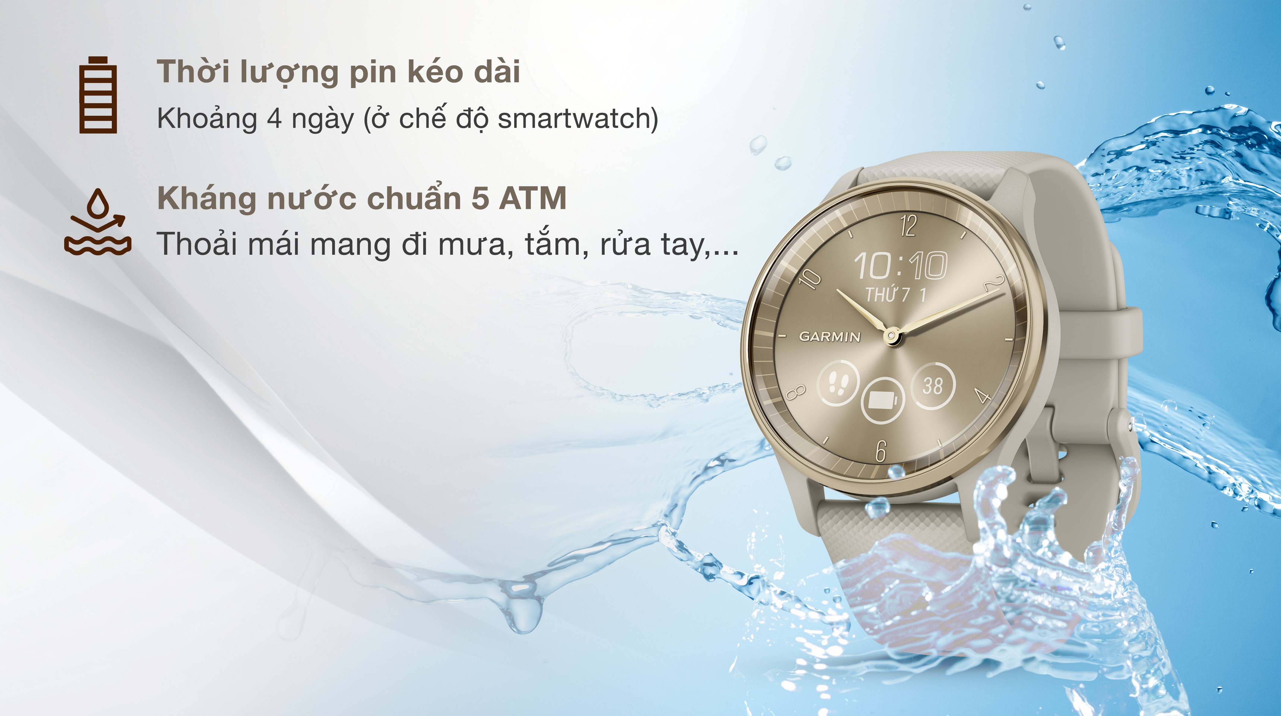 Garmin Vivomove Trend 40.4mm dây silicone