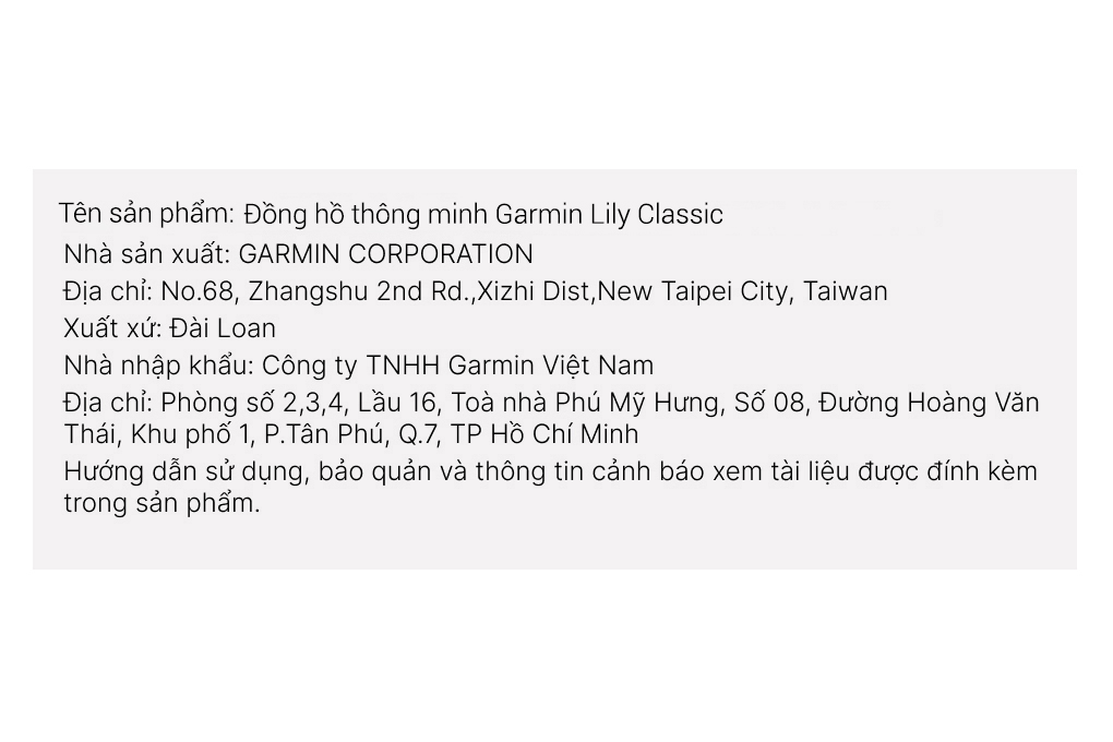 Garmin Lily Classic 34.5mm dây da Màu Nâu