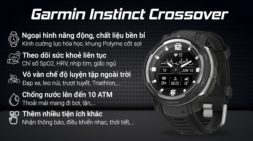 Đồng hồ thông minh Garmin Instinct Crossover 45mm