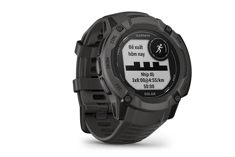 Garmin Instinct 2X Solar 50mm dây silicone Màu Ghi đen