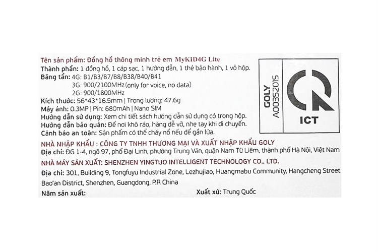 Đồng hồ định vị trẻ em MyKid 4G Lite Màu Đen