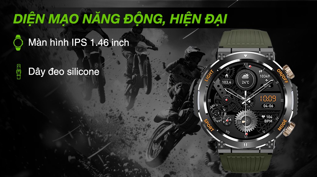 BeFit Hunter2 47.8mm dây silicone