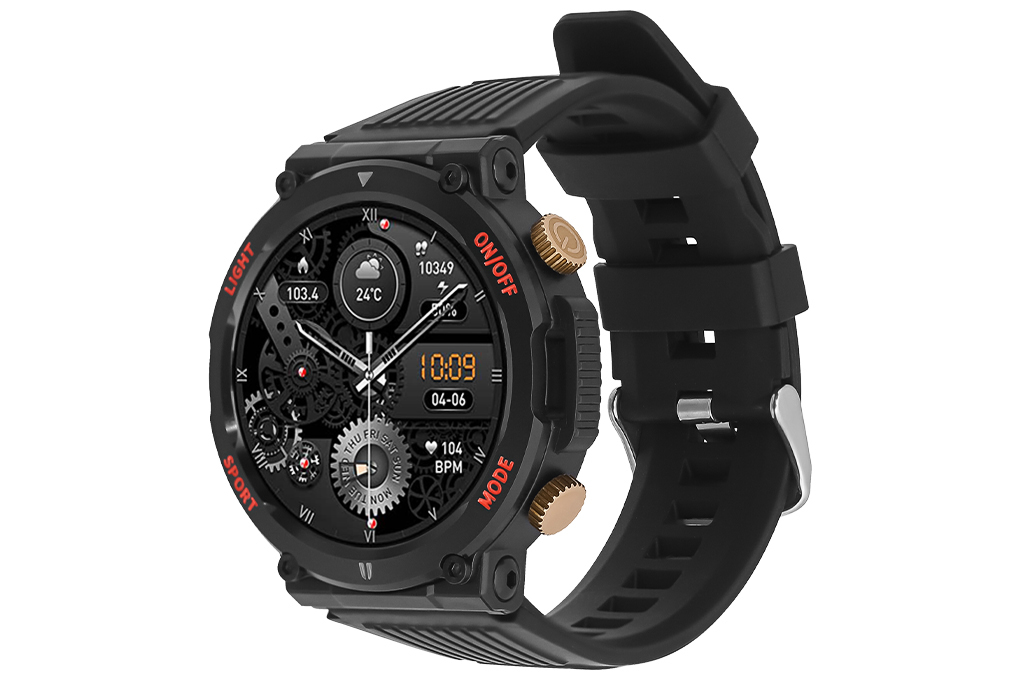 BeFit Hunter2 47.8mm dây silicone Màu Đen