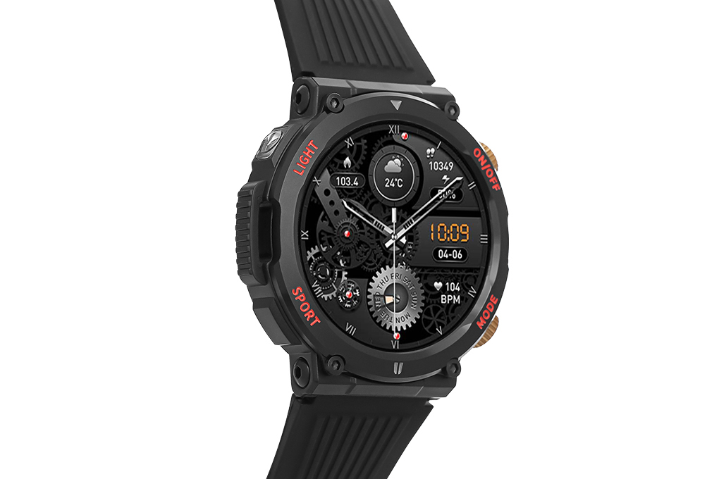 BeFit Hunter2 47.8mm dây silicone Màu Đen