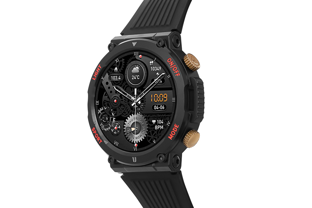 BeFit Hunter2 47.8mm dây silicone Màu Đen