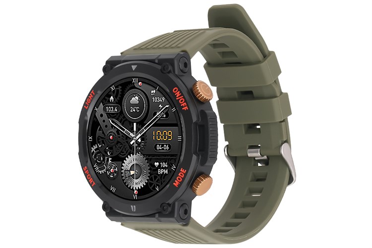 BeFit Hunter2 47.8mm dây silicone Màu Xanh rêu