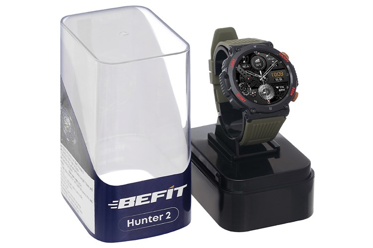 BeFit Hunter2 47.8mm dây silicone Màu Xanh rêu