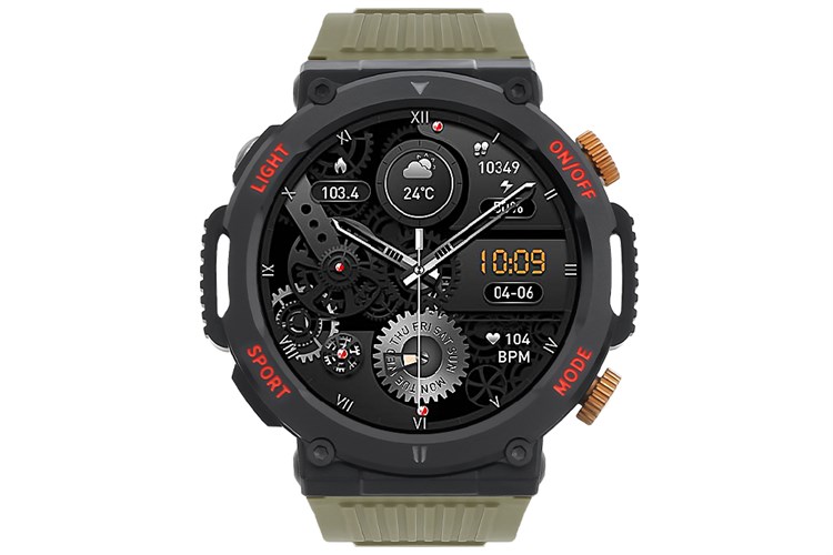 BeFit Hunter2 47.8mm dây silicone Màu Xanh rêu