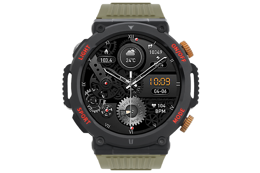 BeFit Hunter2 47.8mm dây silicone Màu Xanh rêu