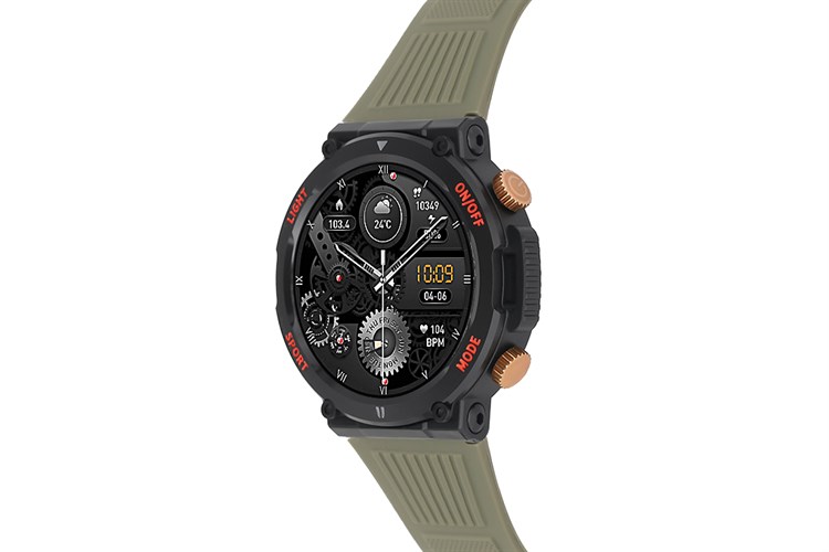 BeFit Hunter2 47.8mm dây silicone Màu Xanh rêu