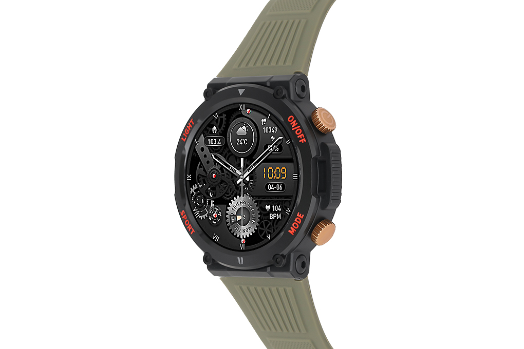 BeFit Hunter2 47.8mm dây silicone Màu Xanh rêu