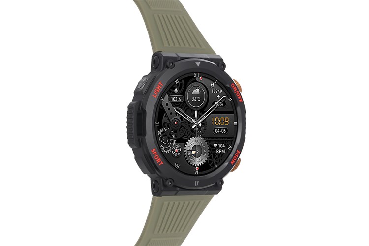 BeFit Hunter2 47.8mm dây silicone Màu Xanh rêu